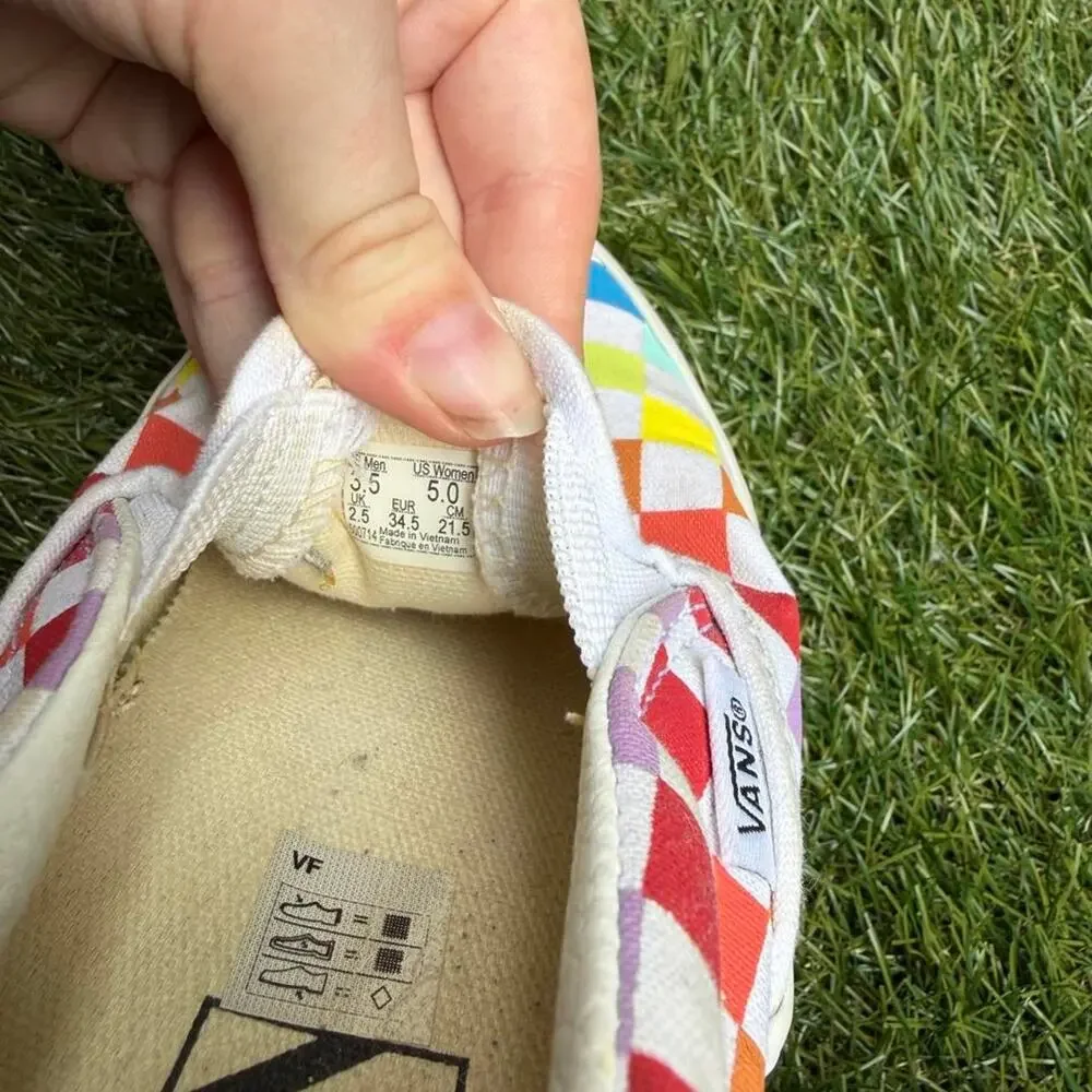 Vans rainbow checkerboard sneakers